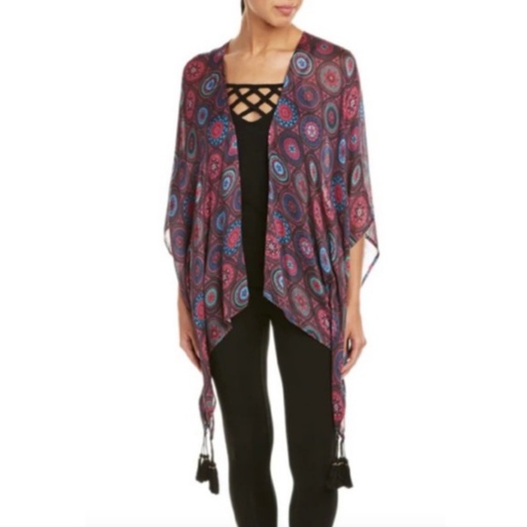 Satva Akula Exotic Tile Print Kimono Wrap - Picture 1 of 6